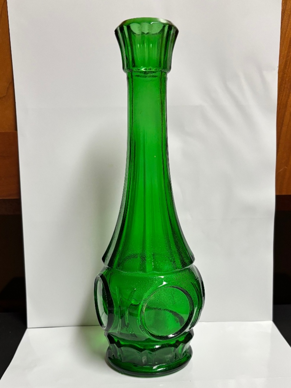 Green Glass Bud Vase